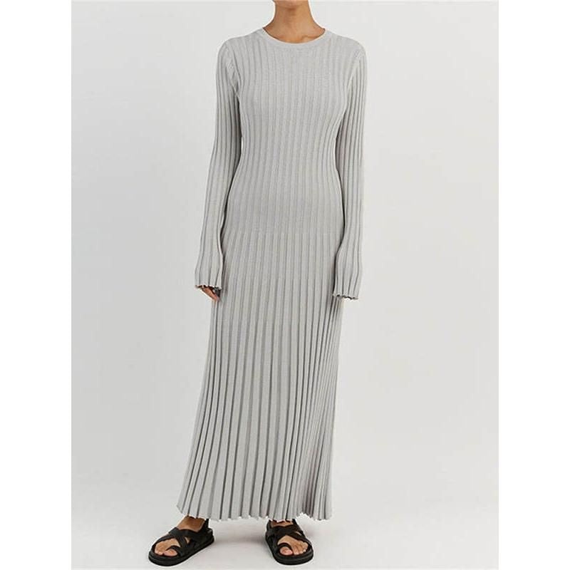 Elegant Pleated Knit Dress