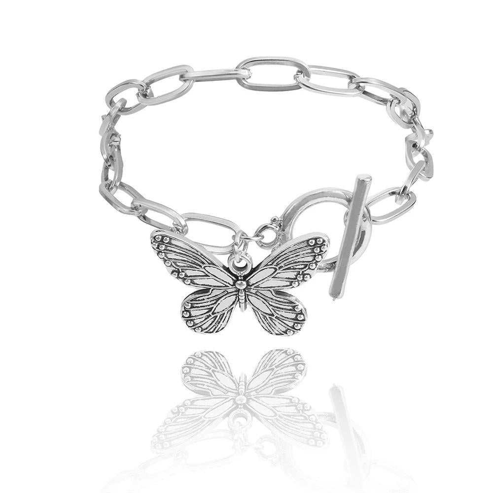 Butterfly Pendant Chain Bracelet