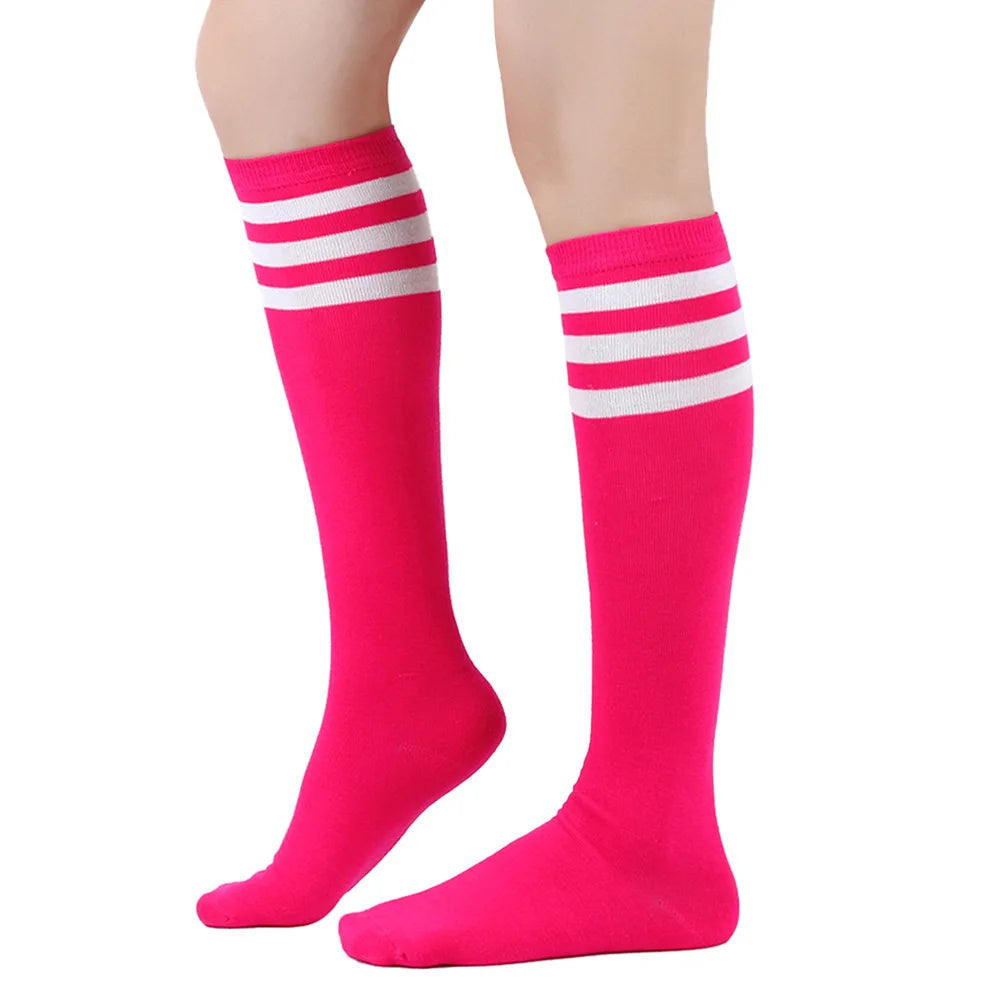 Gestreifte Wadensocken aus Baumwolle für Damen im Harajuku-Stil