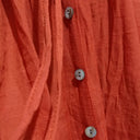 Vestido largo de algodón y lino con botones frontales y lazo en la cintura