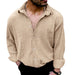 Men's Wrinkle Champray Cardigan Lapel Shirt