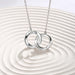 Women's Sterling Silver Niche Double Ring Couple Necklace - Dazpy