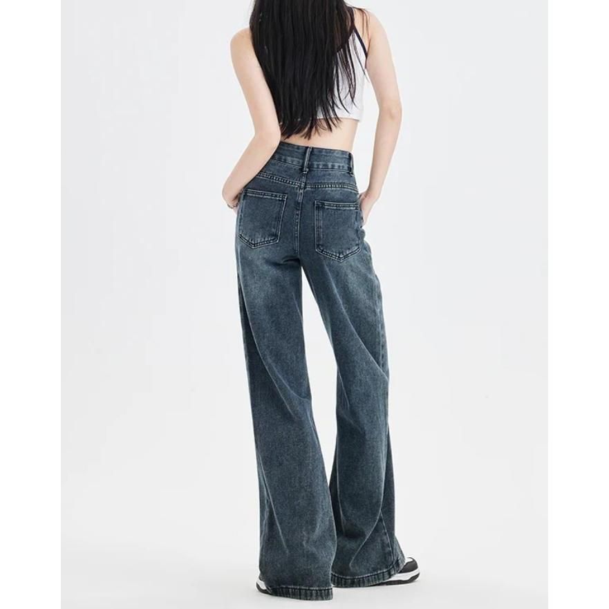 Vintage-Baggy-Jeans mit hoher Taille