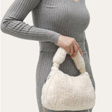 Plush Faux Fur Hobo Handbag