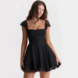 Sleek Lace Mini Dress