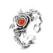 S925 Sterling Silver Vintage Distressed Rose Ring - Dazpy