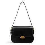 Stylish Women's Retro Square Shoulder Bag - Adjustable Cowhide Handbag