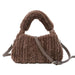 Plush Faux Fur Hobo Handbag