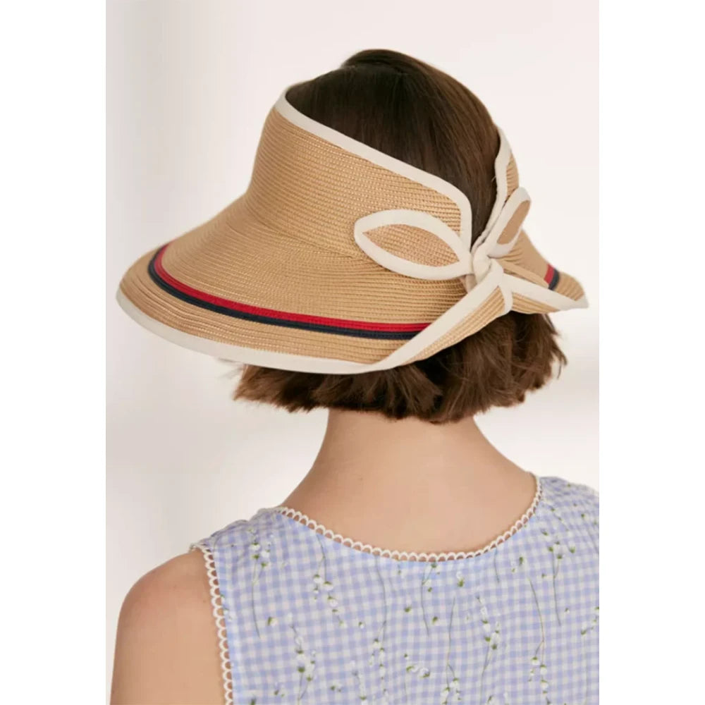 Gorra con visera de rafia de verano