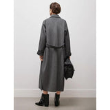 Women's Woolen Overcoat with Sash