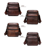 Vertical Head Layer Cowhide Casual One-shoulder Messenger Bag - Dazpy