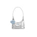 High-End Silver PU Leather Shoulder Bag