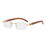 Rimless Wooden Sunglasses