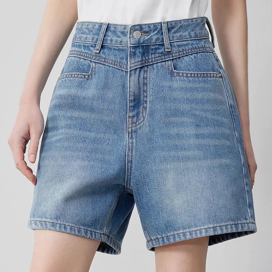 Shorts vaqueros de cintura alta para mujer