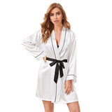 Summer Thin Simple Fashion Long Ice Silk Robe