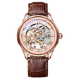 Automatic Mechanical  Leather Hollow Men's Watch Simple Waterproof - Dazpy