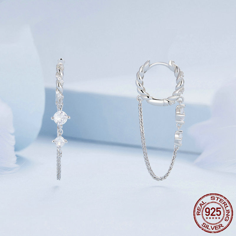 Platinum Plated Delicate Tassel Earrings For Women - Dazpy