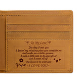 Men's horse leather leather lettering laser label wallet - Dazpy