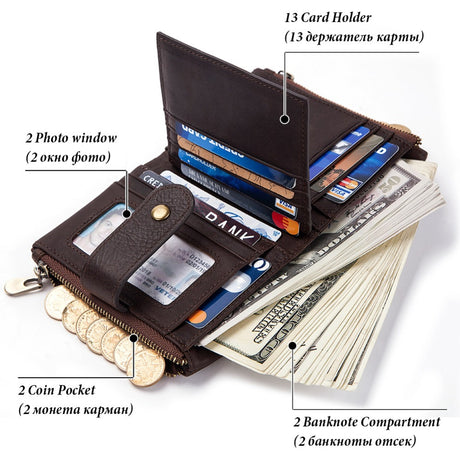 Antimagnetic leather wallet - Dazpy