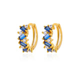 Elegant Blue Zircon Hoop Earrings for Women