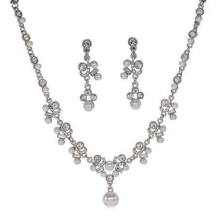 Women's New Zircon Necklace Earrings - Dazpy