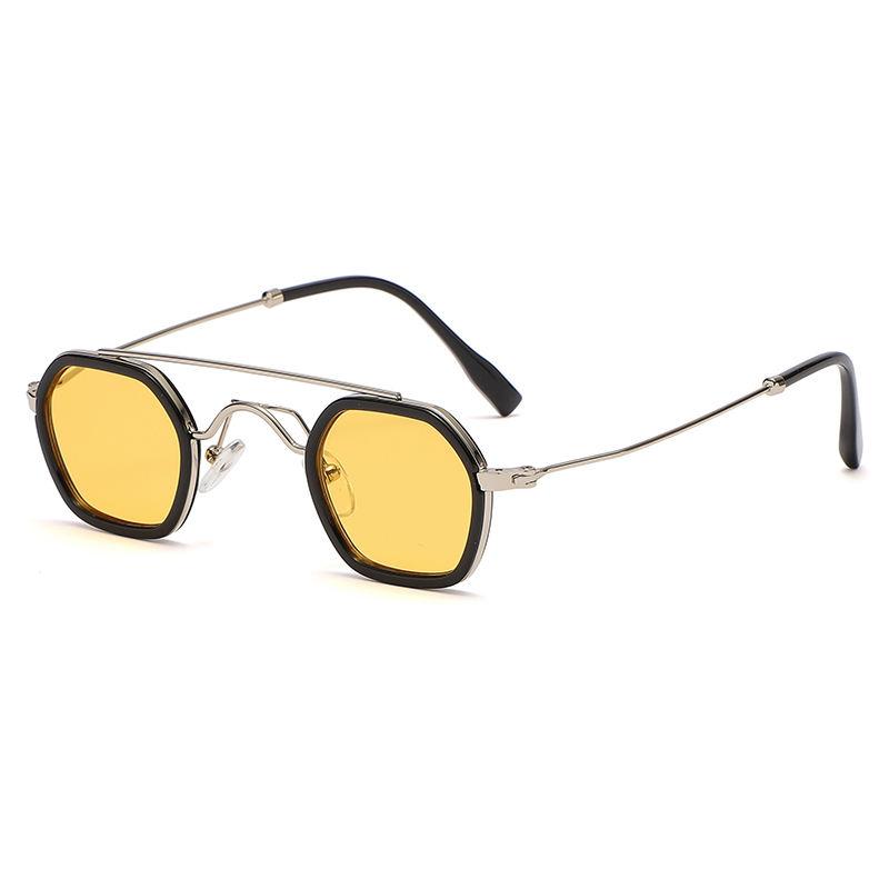 Sonnenbrille im Steampunk-Stil: kleiner runder Rahmen, UV400, quadratisches Retro-Design