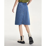 Women's Blue Denim A-Line Skirt