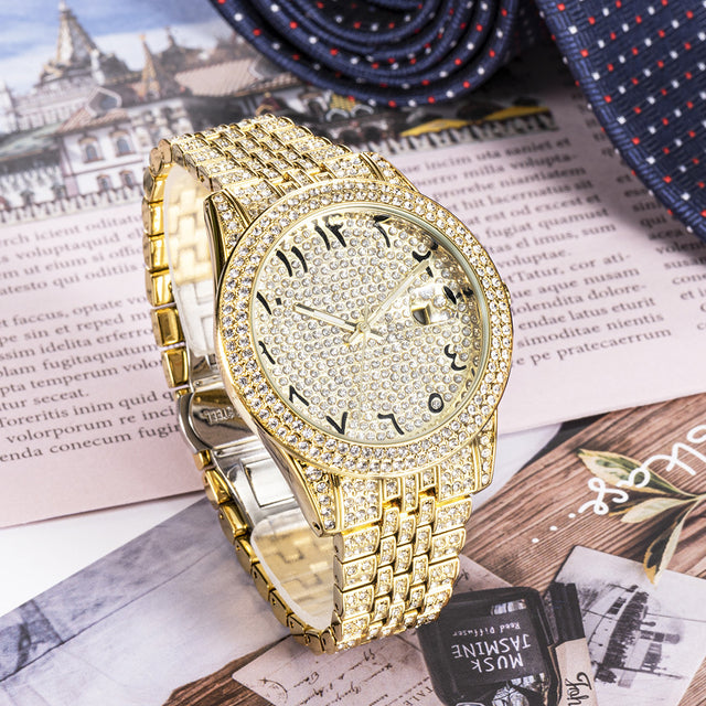 Full Diamond Arabic Full Sky Star Quartz Watch - Dazpy