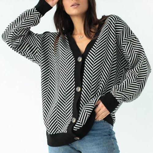 Women's Oversized Black Knit Cardigan