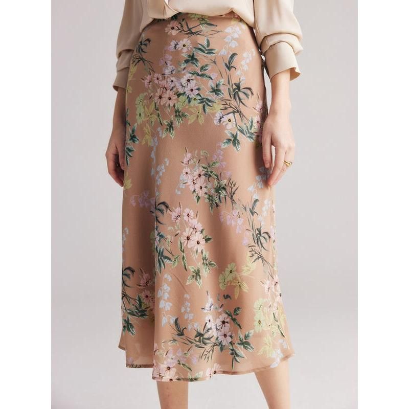 Chiffon Floral A-Line Skirt for Women