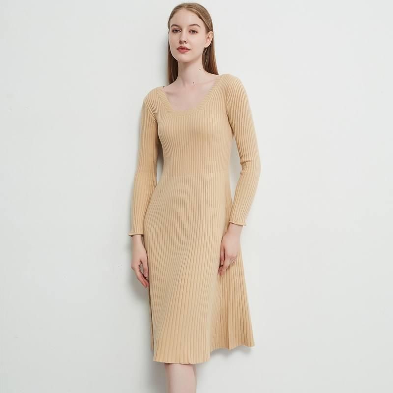 Vestido suéter midi elegante