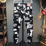 Printed Trousers Men's Slim-Fit Flower Trousers Stretch Pants