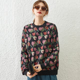 Sudadera holgada con estampado floral retro - Estilo informal