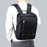 Men's Leather New Large Capacity USB Charging Backpack