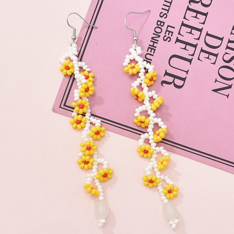 Resin Long Tassel Drop Earrings