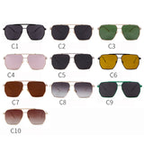 Retro Metal Oversized Polarized Square Sunglasses