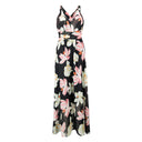 Vestido largo de chifón estampado para mujer