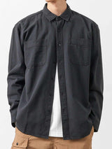 Pure Cotton Men's Retro Casual Gray High Sense Shirt Coat