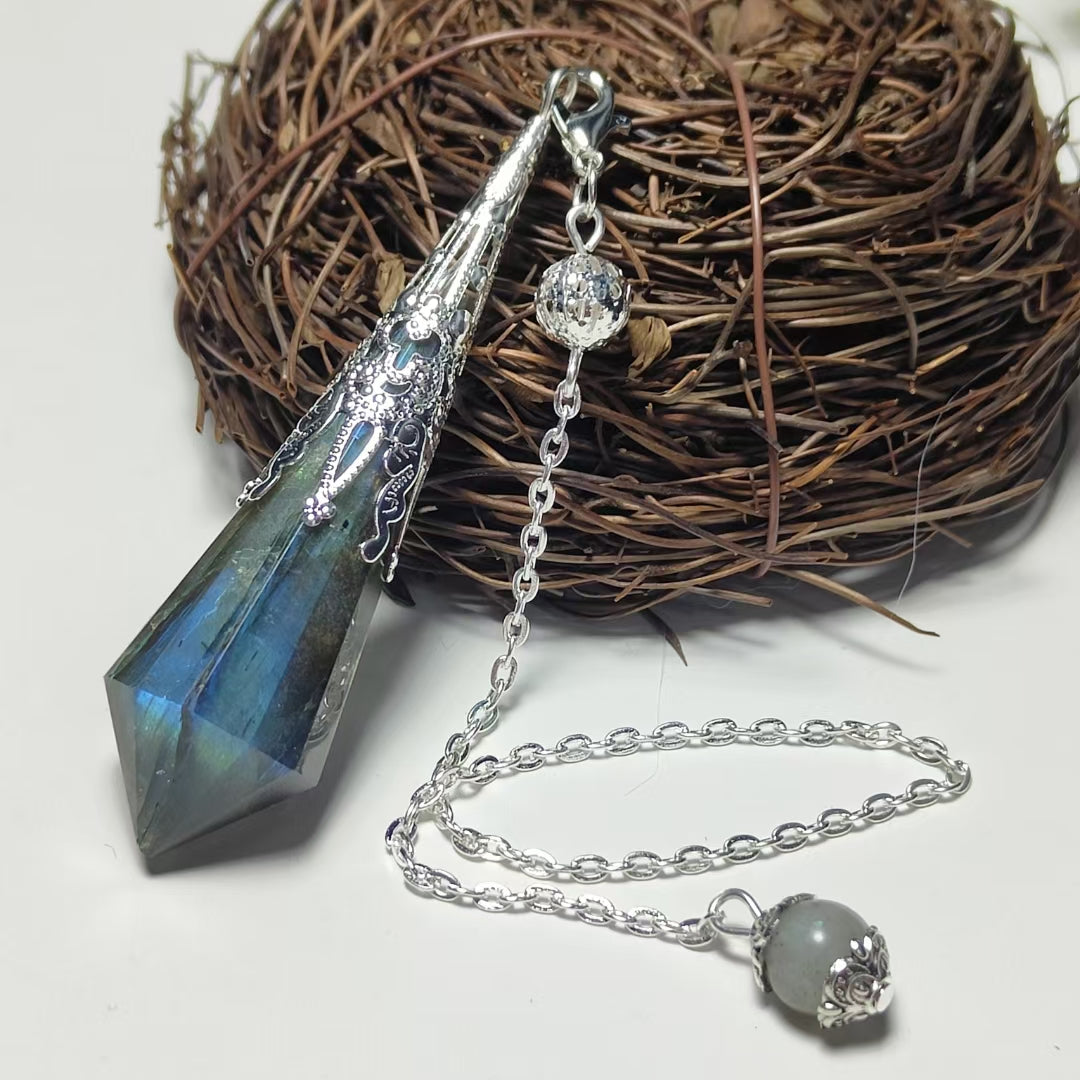 Natural Crystal Elongated Stone Spirit Pendulum Pendant Ornament - Dazpy