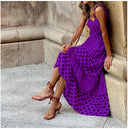 Vestido acampanado con tirantes y estampado para mujer