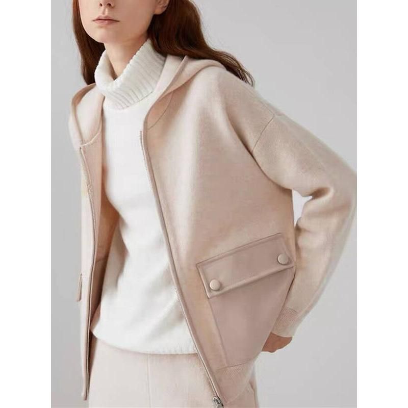 Luxurious Cashmere Zipper Hoodie Jacket