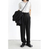 Elegant Twill Wide Leg Suit Pants for Women