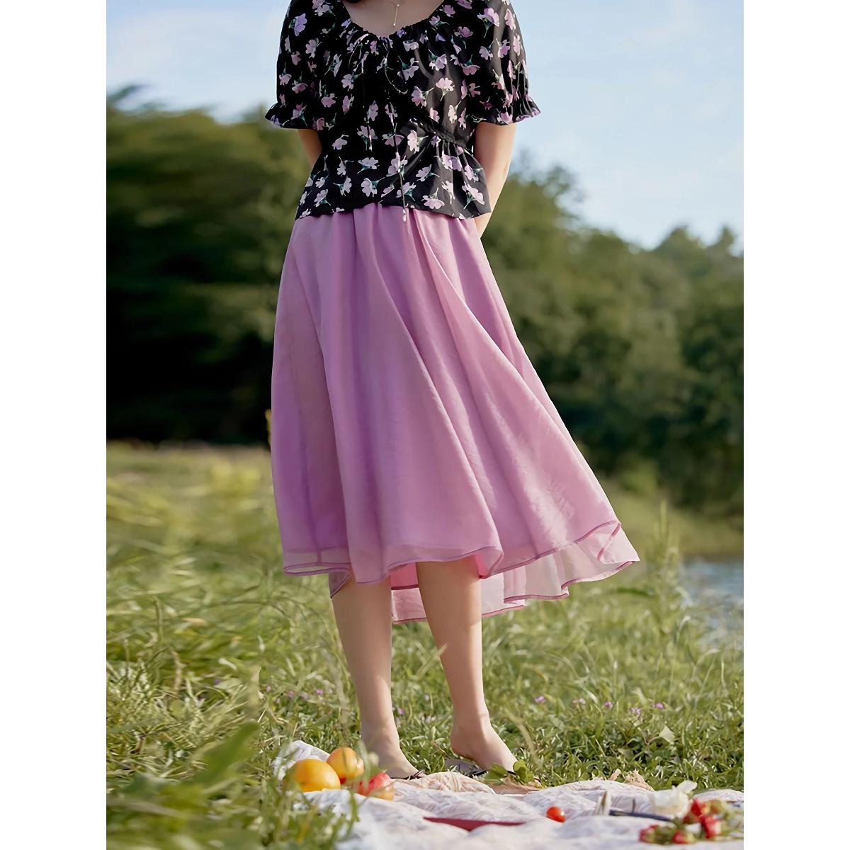 Sommerlicher schicker Tutu-Rock in A-Linie mit elastischer Taille