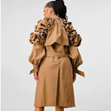 Lapel Long Sleeve Trench Coat