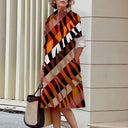 Women's Digital-Print Stretch A-Line Midi Dress