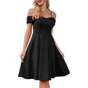 Vestido midi retro de tirantes finos para mujer