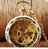 Bronze Transparent Bottom Glossy Semi-automatic Mechanical Pocket Watch - Dazpy