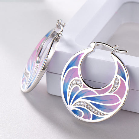 Women's Colorful Bud Drip Earrings With Enamel Glaze - Dazpy