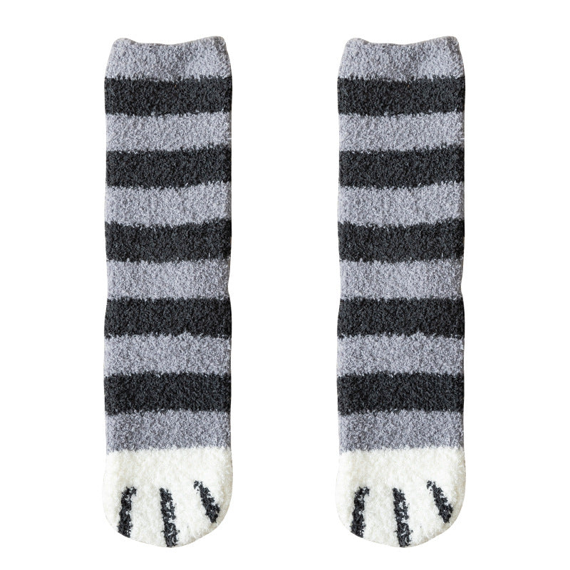 Herbst Winter Kawaii Katzenpfoten Fleece Damensocken