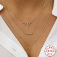 Women's Fashion Sterling Silver Geometric Zirconia Necklace - Dazpy